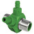 Dual Barb Injector, 3/8in NPT x 3/8in NPT, 5.50GPM, Dark Green, Stainless Steel, 129125