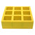 Grating Square Mesh Molded with Grit Surface, 12ft L x 4ft W x 1-1/2 Thick, Fiberglass, Yellow
