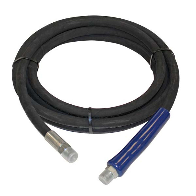 Single-Braid Hose Assembly with (2) 1/4in Wire-Braid Swage Fittings, 1/4in x 40ft, Black