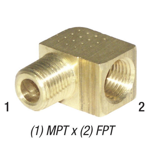 90° Street Elbow, 3/8in MPT x 3/8in FPT, Brass, 28-158