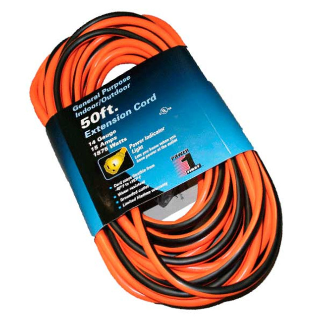 Extension Cord, 25ft L, 14/3 15Amps