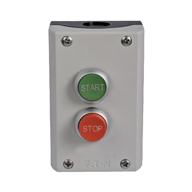Start/Stop Push Button Wall Mounting, 2-Element Contact Configuration, 1 Normally Open and 1 Normally Closed, Eaton E22ASB204