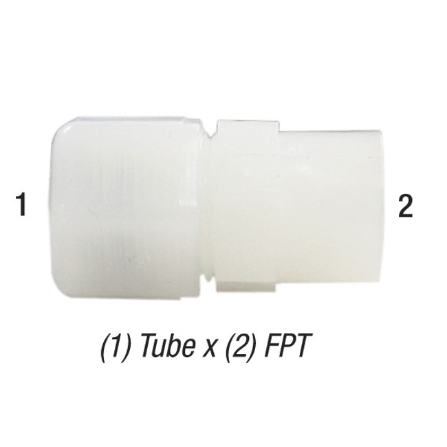 Female Connector, 1/2in Tube x 3/8in FPT, Thermoplastic, Parker Fast-Tite N8FC6