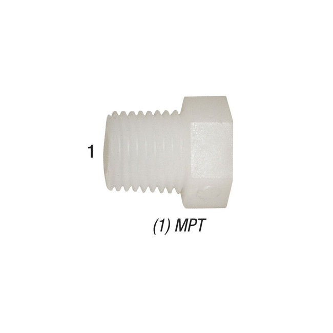 Hex Head Plug, 1/4in MPT, Nylon, F14