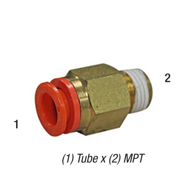Male Connector, 3/8in Tube x 1/4in MPT, 145PSI, Pack of 10, SMC One Touch Fitting KQ2H11-35AS