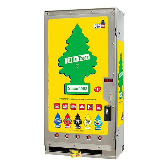 Little Trees Electronic/DigiMax Coin Acceptor, 5 Column, 180 Shelf Capacity, Coin Mechanism $0.25 - $9.75, Stainless Steel