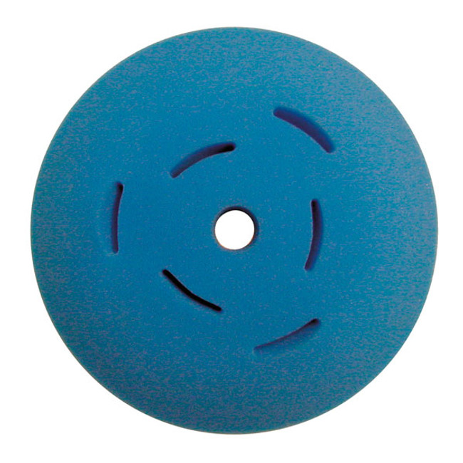 Polishing Cool It Foam Pad, 9in Dia. 70 Pores Per Inch (PPI), Recessed Curved Pad, Blue Polyester, S.M. Arnold 44-637