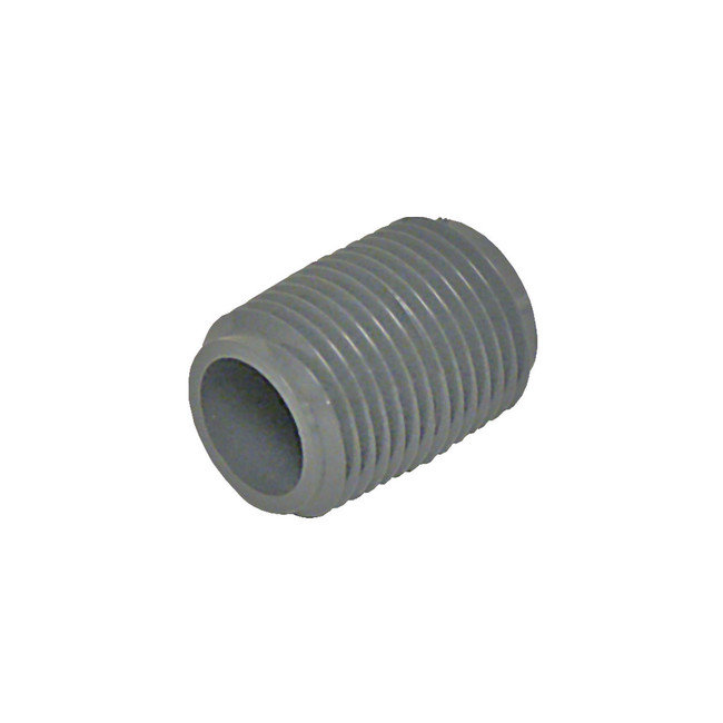 Close Pipe Nipple, 1in x Close MPT, PVC SCH80, Gray