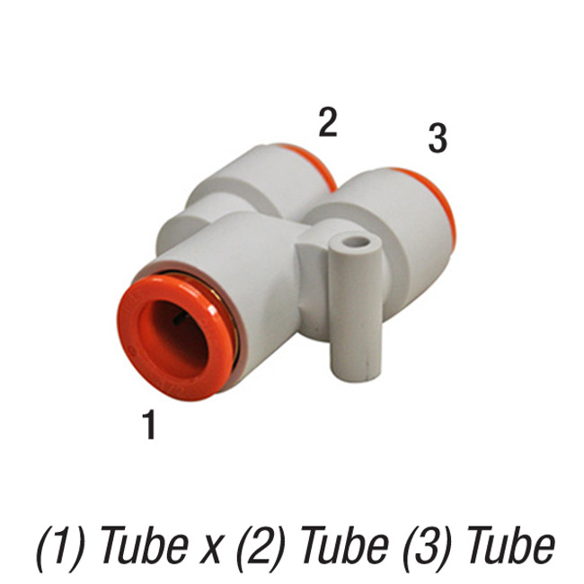 Y Union 2-Way Divider, 3/8in Tube x 3/8in Tube x 3/8in Tube, 145PSI, Pack of 10, SMC One Touch Fitting KQ2U11-00A