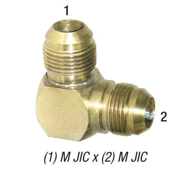 90° Elbow Union, Male JIC 3/4in x Male JIC 3/4in, Steel Zinc Coated