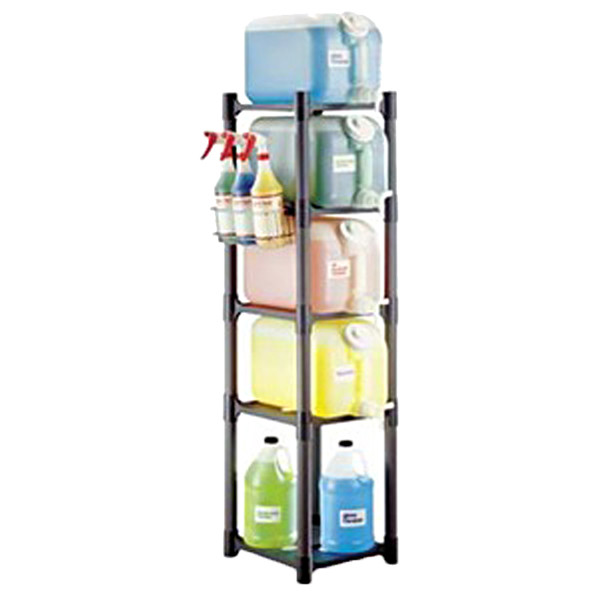 5-Shelf Vertical Storage Plastic Rack Station Only, 14in L x 15-1