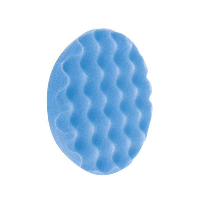 Ultra Finishing Waffle Pad, 8in Dia. X 1.375in Thick, Reticulated Polyester Foam, Light Blue, 852WR