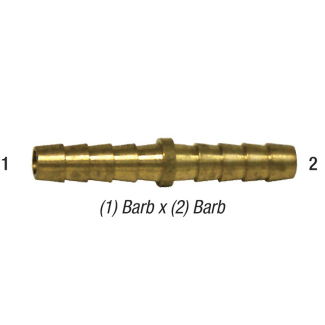 Hose Barb Splicer, 1/2in Barb x 1/2in Barb, Brass, 32-096