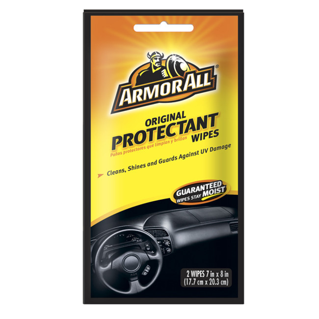 Armor All Protectant Wipes, 7in x 8in, 2 Count Per Package, Vending Pack of 100