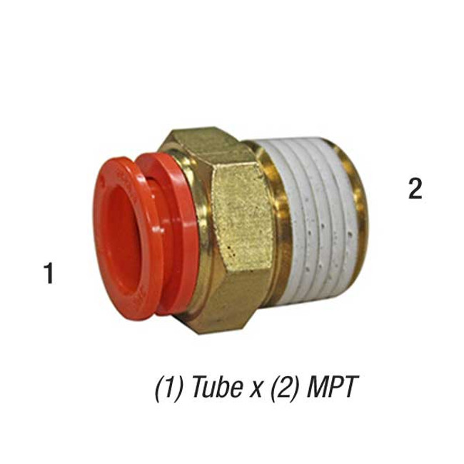 Male Connector, 1/2in Tube x 1/2in MPT, 145PSI, Pack of 10, SMC One Touch Fitting KQ2H13-37AS