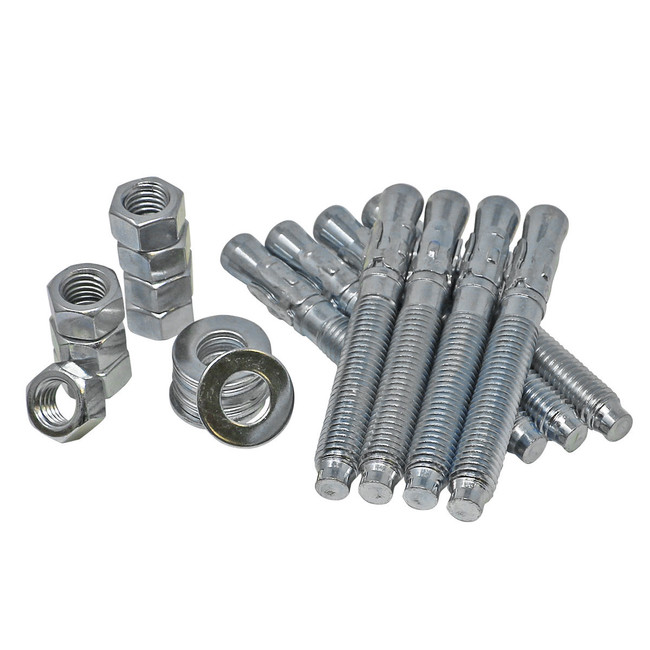 Anchor Kit for Applicators, Rinse and Wax Arches, 1/2in Dia. x 4in, Carbon Steel ZInc-Plated