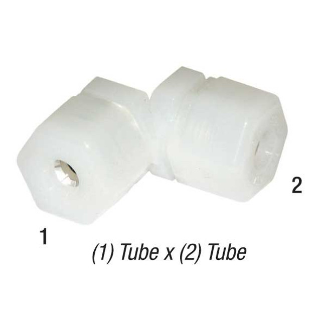 Elbow Union, 1/4in Tube x 1/4in Tube, Thermoplastic, Parker Fast-Tite N4EU4