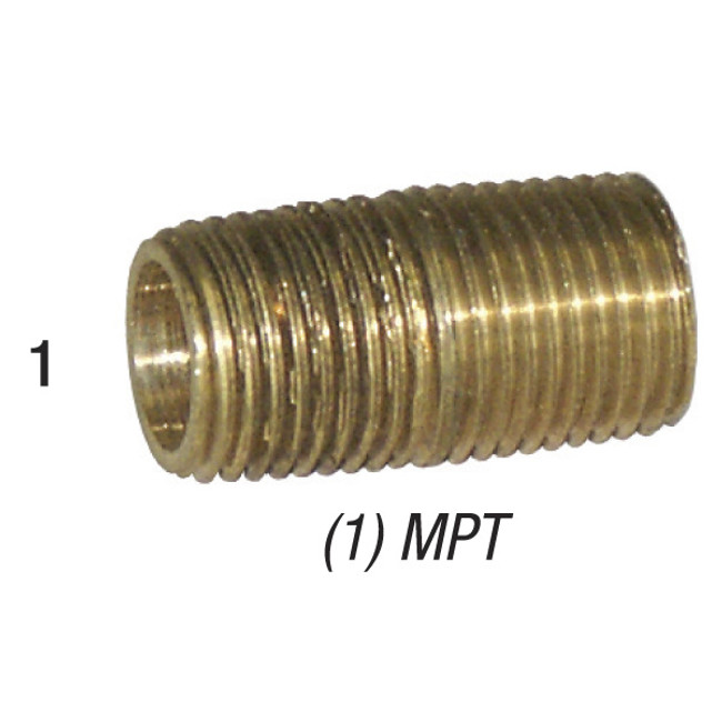 Nipple, 1/2in MPT x Close, Brass, 28-134