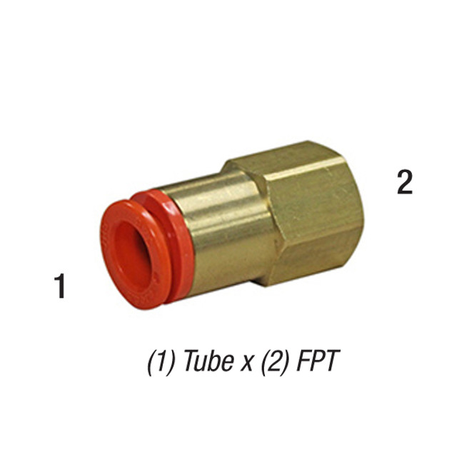 Female Connector, 3/8in Tube x 1/4in FPT, 145PSI, Pack of 10, SMC One Touch Fitting KQ2F11-35A