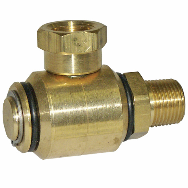 90° Hose Reel Swivel, 3/8in MPT x 3/8in FPT, 10GPM, 3000PSI, 300°F, Brass, J.E. Adams 7030