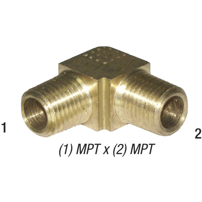 90° Elbow, 1/2in MPT x 1/2in MPT, Brass, 28-269