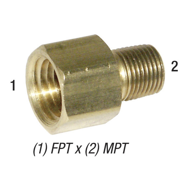 Hex Adapter 1/2in FPT x 3/8in MPT, Brass, 28-195