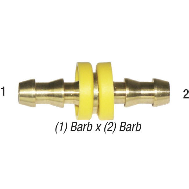 Lock-On Hose Splicer, 1/4in Barb x 1/4in Barb, Brass