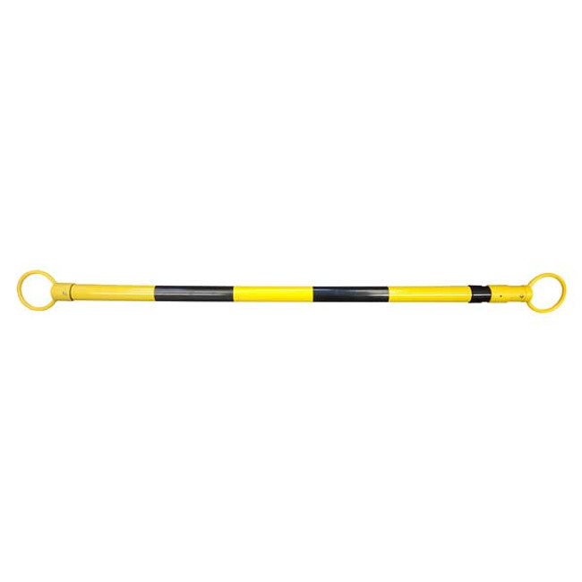 Retractable Safety Cone Bar, Expands from 6ft - 10.5ft, Black and Yellow