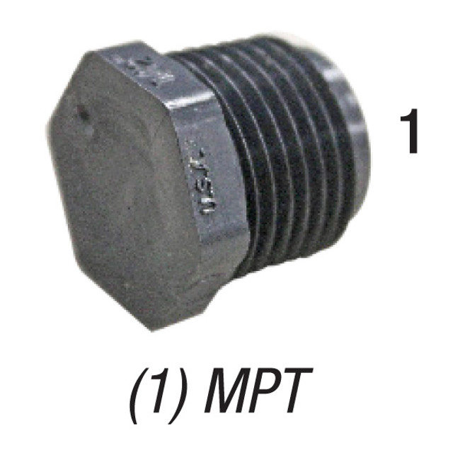 Hex Head Plug, 3in MPT, PVC SCH80, Gray
