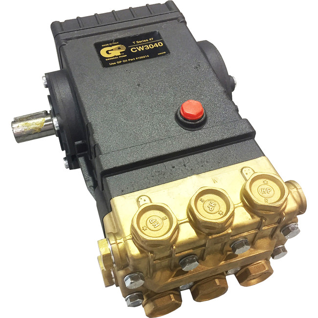 Plunger Pump, 47 Series Triplex, 5GPM, 3000PSI, 1250RPM, Left Hand Shaft, General Pump CW3040-L Plunger Pump, 47 Series Triplex, 5GPM, 3000PSI, 1250RPM, Left Hand Shaft, General Pump CW3040-L