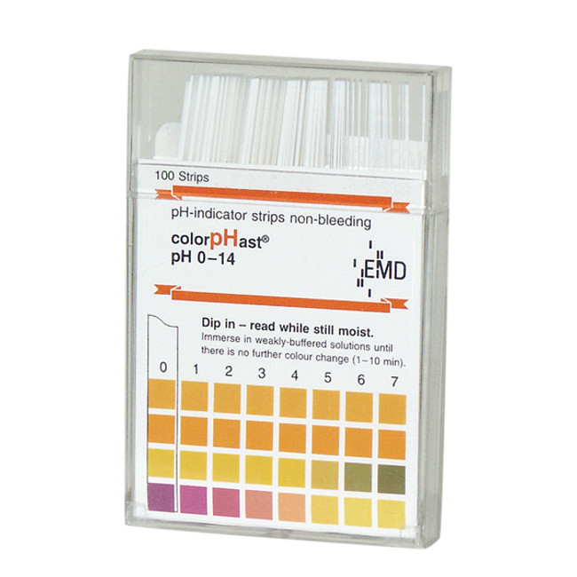 pH Paper Test Strips, 0-14 pH Range, Pack of 100, Hach 2601300