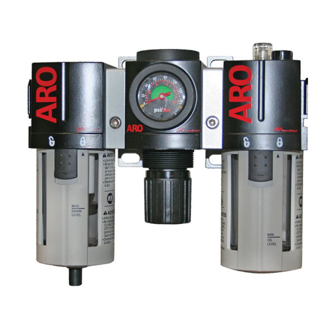 Air Filter Regulator Lubricator, Modular 1/4in FPT, 1500 Series, ARO C38221-800