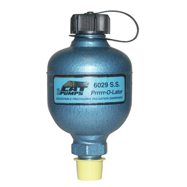 Pulsation Dampener, Port Inlet 1in MPT, 15GPM, Pre-charged 450PSI, 180°F, Stainless Steel, Cat Pumps 6029