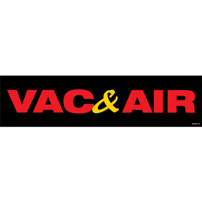 Vacuum and Air Decal for Vacuum Dome, 24in W x 6in H