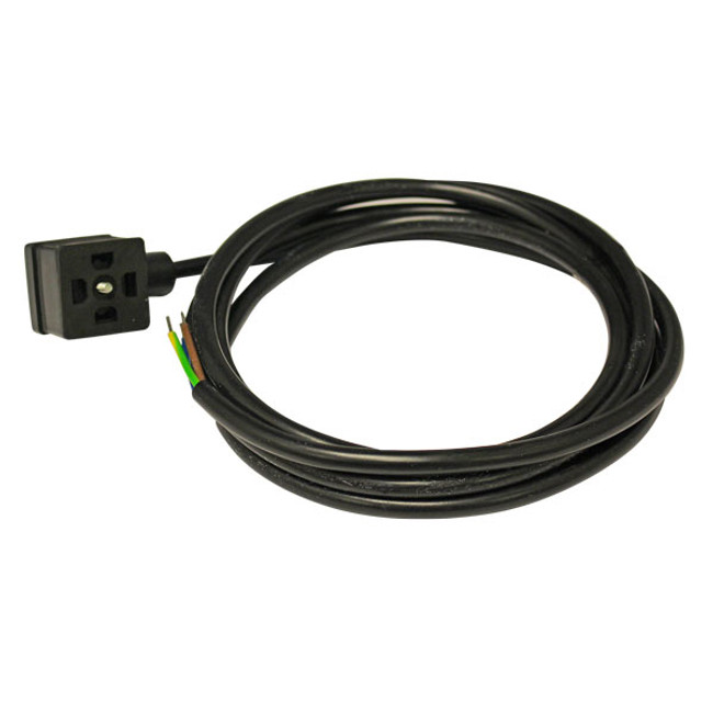 In-Line Solenoid Cable with DIN Plug Connector, Style A Connector x 6ft Pigtail, 24V/120V