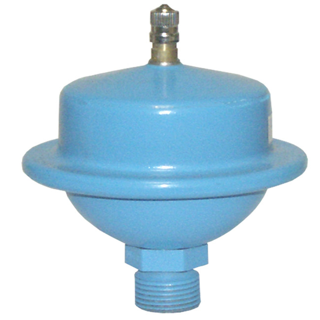 Water Hammer Arrestor, 1/2in MPT Inlet, 150PSI, Pre-Charge 35PSI, 180° F, Stainless Steel with Brass Adapter