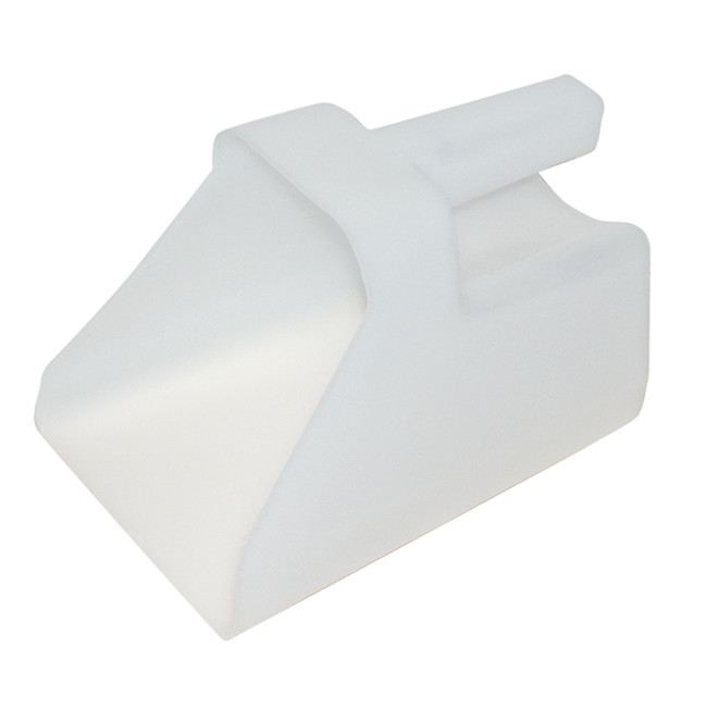 Hand Scoop, 14.5in L x 6in W x 6in H, Large, 3 Quart Capacity, White Polyethylene, Tolco