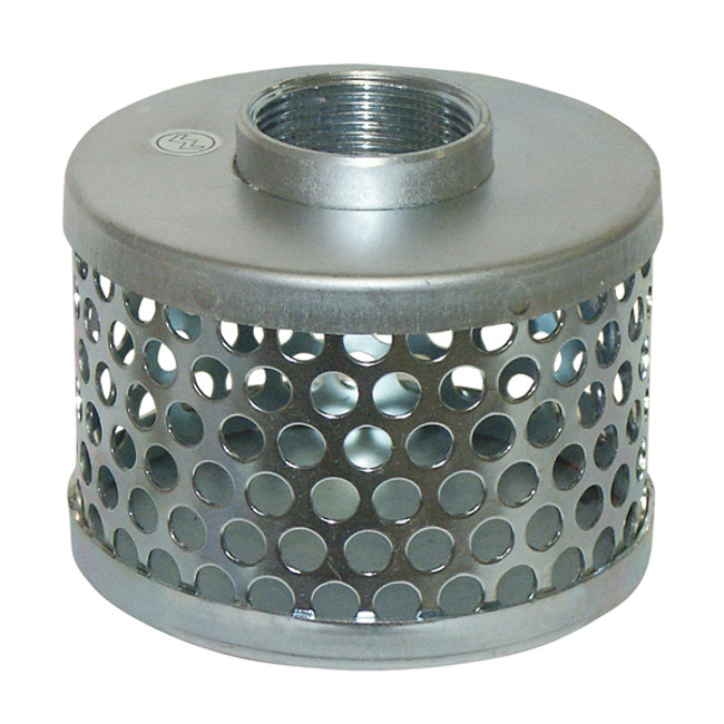 Suction Strainer, Hose Connection 3in FPT, 6in Dia. with 1/2in Side Square Perforations Opening