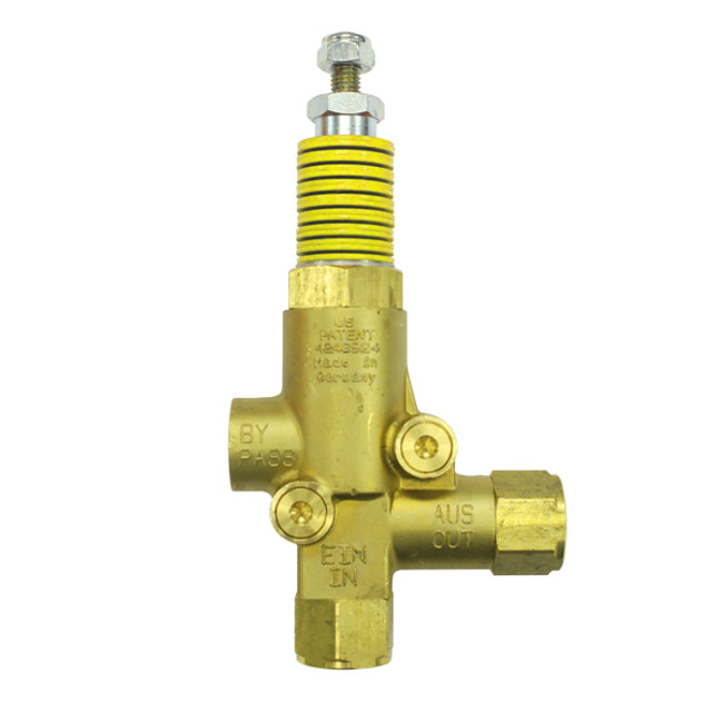 Spring Unloader Yellow, 1/2in FPT Inlet/Discharge/Bypass,13GPM, 1400PSI, 160°F, Giant PU22911