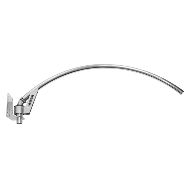 Air System LU Series Air-Boom Curved for Wall Installation, 360° Rotation, 5ft 7in L, Stainless Steel Polished, Bottom Connection 2in, Mosmatic 60.958