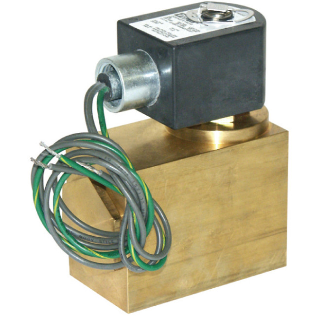 Solenoid Valve, 1/2in FPT, Normally Closed, Conduit 120VAC, Brass Body, Parker 08F284C05