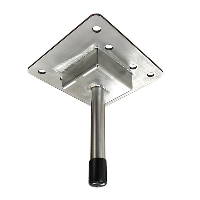 Flush Mounted Base, 8in x 8in with 6in x 5in holes on Center, Carbon Steel, Dralco, D2744-SUB-CR