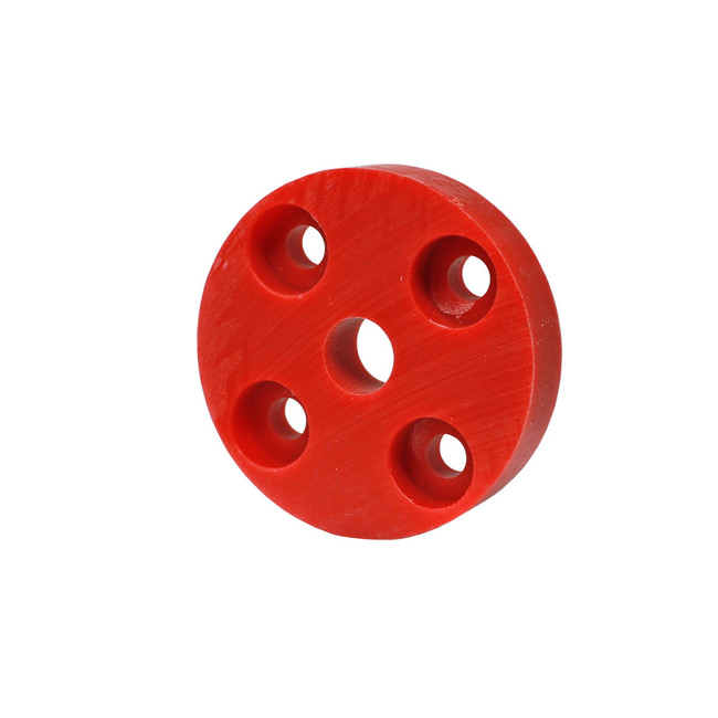 Bearing, 4-Bolt Flange, 3/4in Hole Dia. UHMW Bushing, Red, 530002