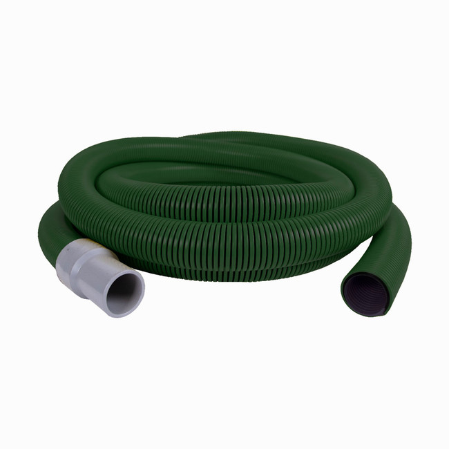 Vacuum Hose, 1-1/2in x 15ft, Green, Includes Swivel Cuffs, 848-22107