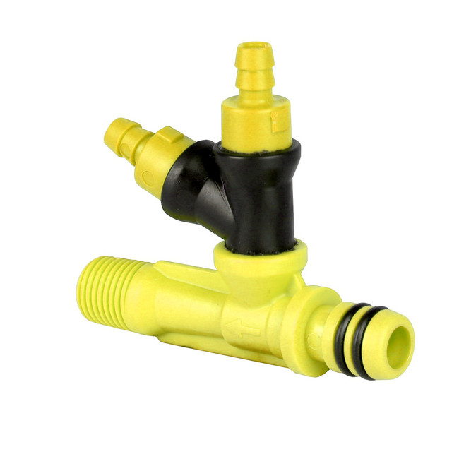 Dual Composite Injector, PC1, 1/4in MPT, 0.25GPM, Yellow, 329040