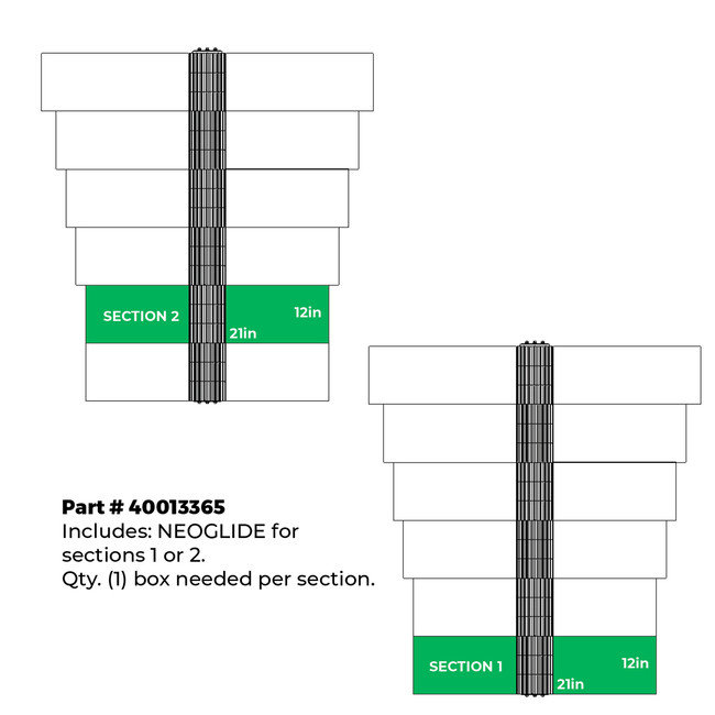 SF68/SF72 NEOGLIDE Plush Brush Replacement Cloth, 12in x 21in, Box of 22, Green