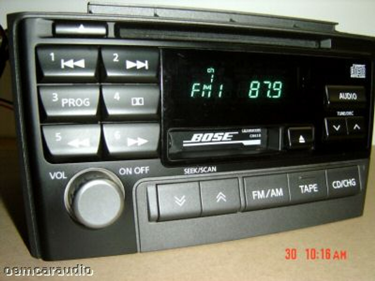 97-99 Nissan Maxima Infinity Sentra Quest Bose Radio CDTape Push ON-OFF VOL Knob