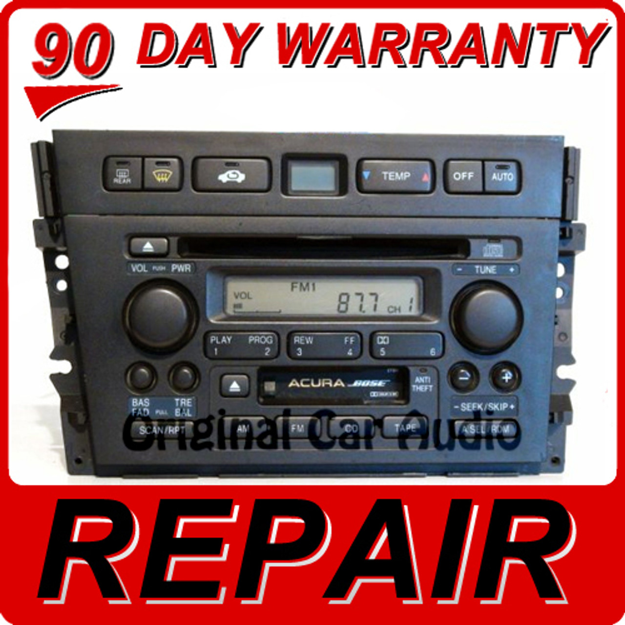 REPAIR Acura TL 2TB0 1999 2000 2001 Radio CD Player BOSE NAVIGATION  39101-S0K-A010-M1, 39100S0KA11ZA, 39101-S0K-A110, 39100S0KA10ZA