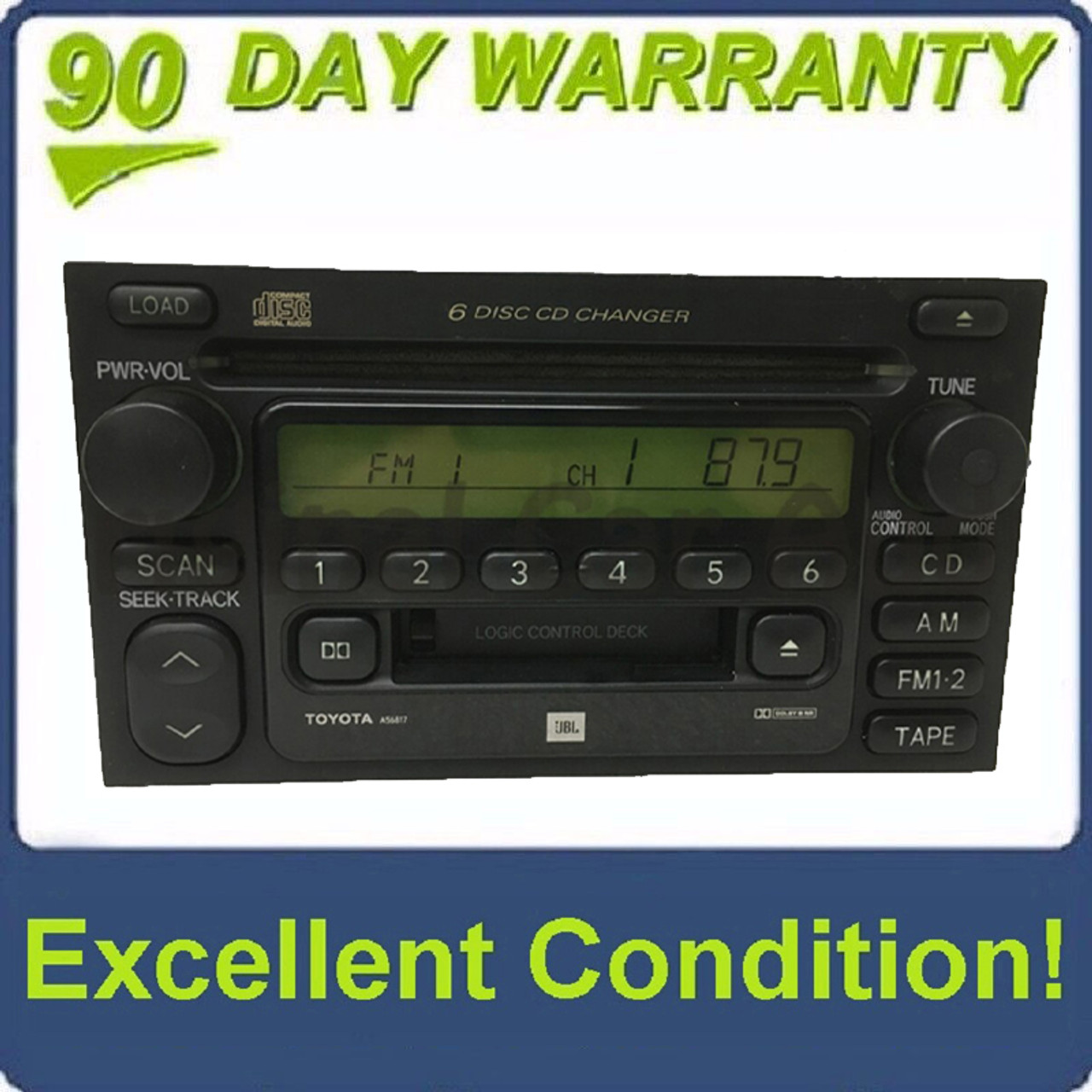 Toyota Tundra T JBL Radio Tape and 6 Disc CD Changer 86120-08130 2000-2003