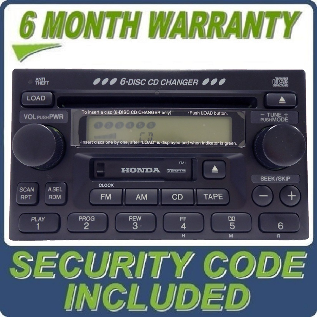 Brand New Honda Radio Tape And 6 Disc Cd Changer Oem